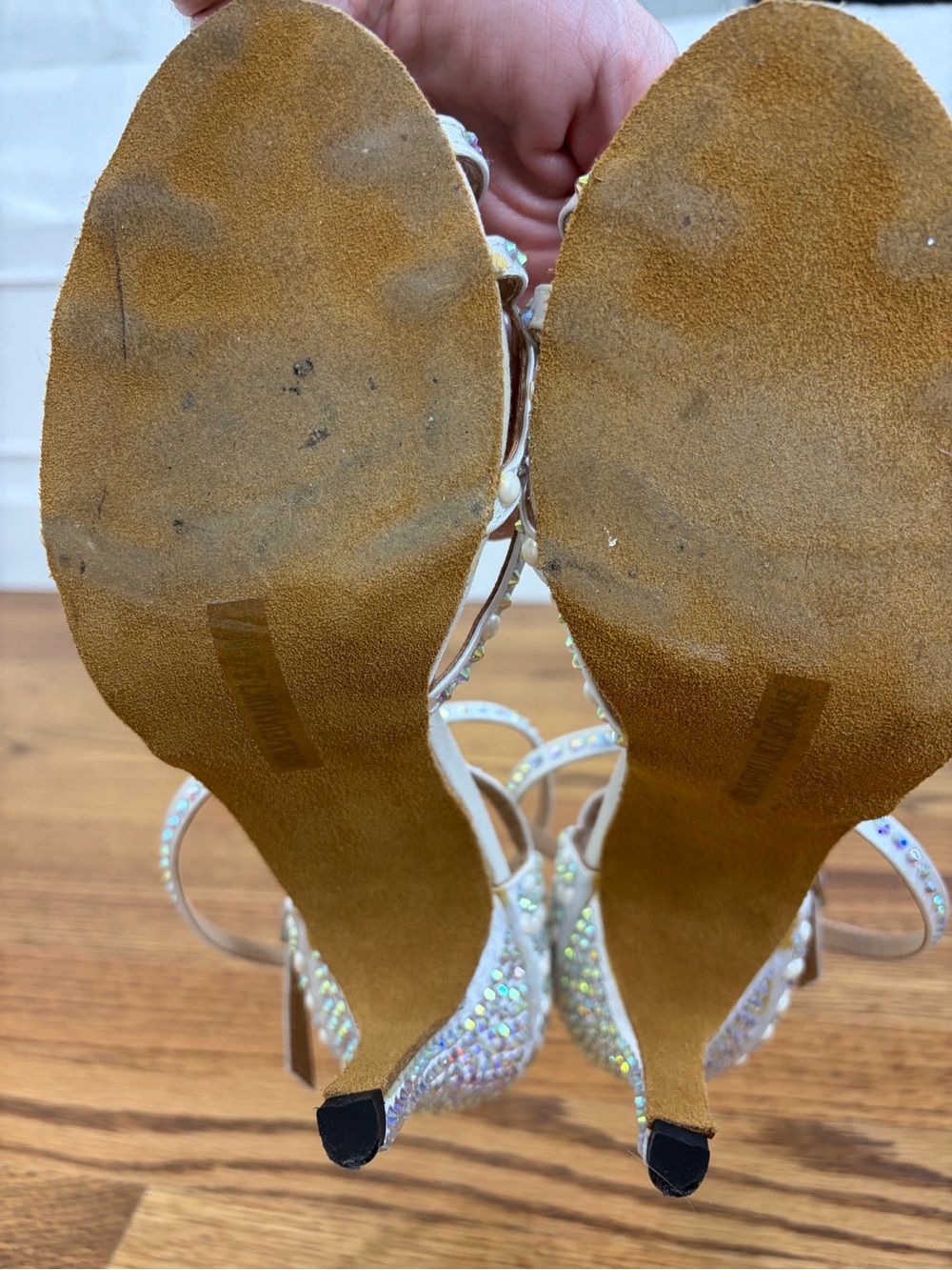 Satin Customized Heel Latin Shoes Salsa Shoes Ballroom Dance Shoes (8.5) - Picture 12 of 14
